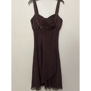 Y2k Whimsical Babydoll Brown Dark Romantic 100% Silk Beaded Dress Forest Fairy